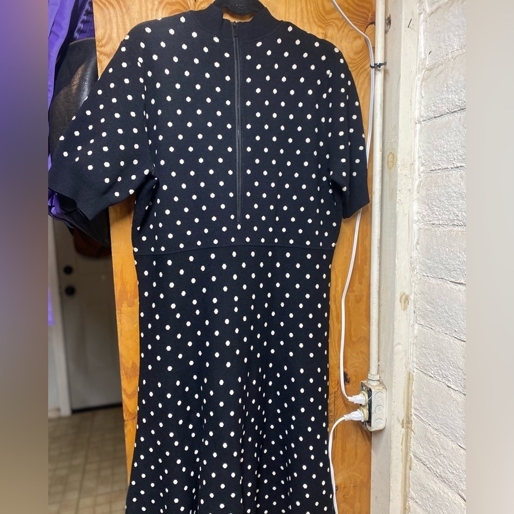 Rachel by Rachel Roy Sweater Dress-Black/White Polka Dot 1X - Picture 12 of 12